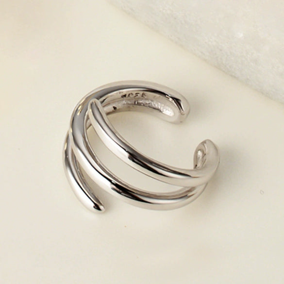 Women's Allmatch Distinctive Geometric Round Line Ear Clip Made Of S925 Sterling Silver With Electroplating Design