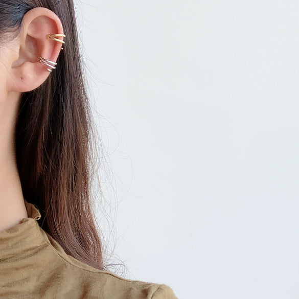 Women's Allmatch Distinctive Geometric Round Line Ear Clip Made Of S925 Sterling Silver With Electroplating Design