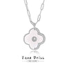 Women's Allmatch Fashion Fourleaf Clover S925 Silver Clavicle Necklace With Rose Gold And Geometric Pattern