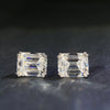 Women's Allmatch Geometric Sterling Silver Earrings With Emerald And Moissanite