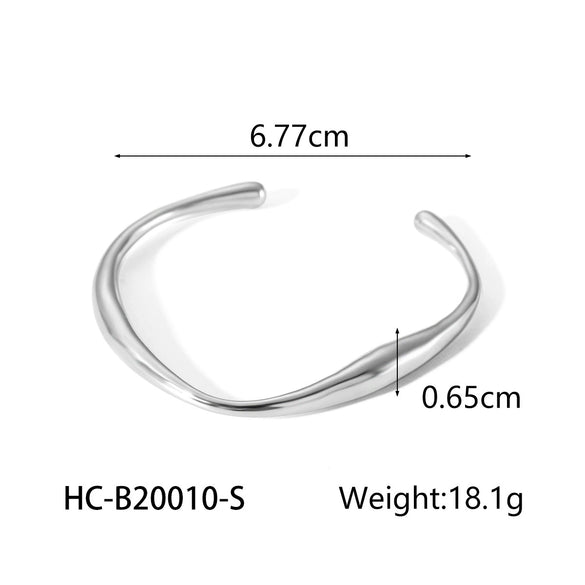 Women's Allmatch Stainless Steel Geometric Shaped Bracelet With Electroplating Treatment