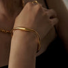 Women's Allmatch Stainless Steel Geometric Shaped Bracelet With Electroplating Treatment