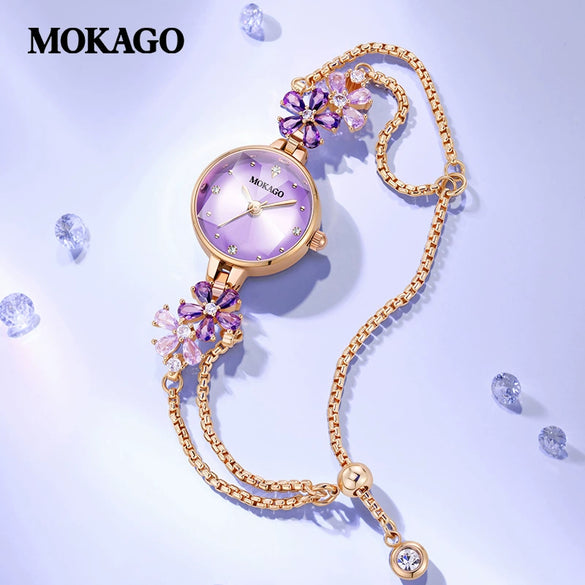 Women's Alloy Alloy And Belt Inlaid With Crystal Zirconium Round Dial Fashion Watch