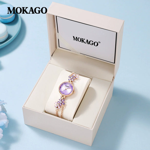 Women's Alloy Alloy And Belt Inlaid With Crystal Zirconium Round Dial Fashion Watch