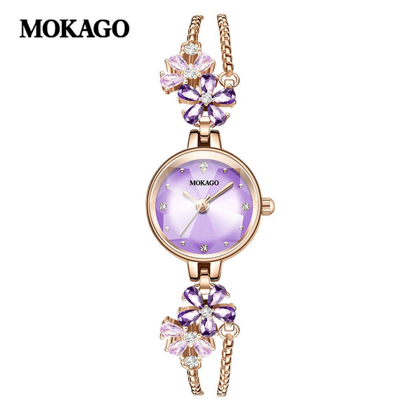 Women's Alloy Alloy And Belt Inlaid With Crystal Zirconium Round Dial Fashion Watch