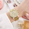 Women's Alloy And Imitation Leather Band Round Dial Quartz Watch