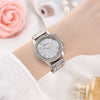 Women's Alloy And Imitation Leather Band Round Dial Quartz Watch