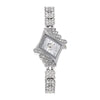 Women's Alloy And Imitation Leather Bracelet Fashion Quartz Watch With Round Dial And Rhinestones