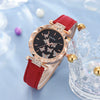 Women's Alloy And Imitation Leather Fashion Simple Round Dial Watch With Spiral Crown And Pin Buckle