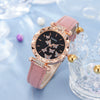 Women's Alloy And Imitation Leather Fashion Simple Round Dial Watch With Spiral Crown And Pin Buckle