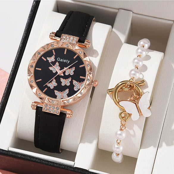 Women's Alloy And Imitation Leather Fashion Simple Round Dial Watch With Spiral Crown And Pin Buckle
