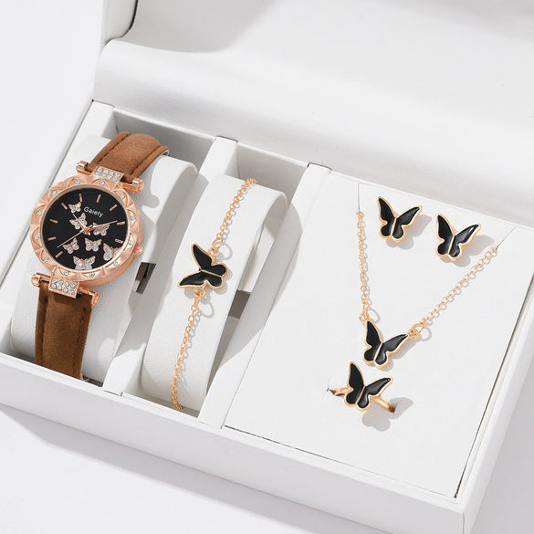 Women's Alloy And Imitation Leather Fashion Simple Round Dial Watch With Spiral Crown And Pin Buckle