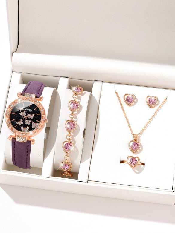 Women's Alloy And Imitation Leather Fashion Simple Round Dial Watch With Spiral Crown And Pin Buckle