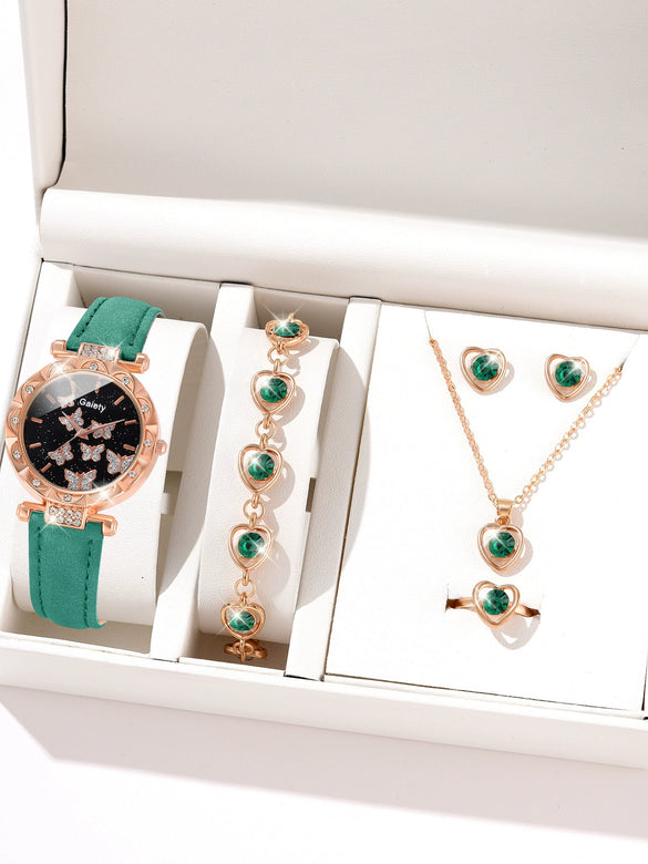 Women's Alloy And Imitation Leather Fashion Simple Round Dial Watch With Spiral Crown And Pin Buckle