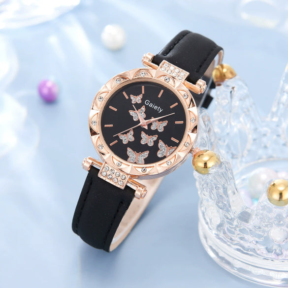Women's Alloy And Imitation Leather Fashion Simple Round Dial Watch With Spiral Crown And Pin Buckle