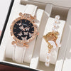 Women's Alloy And Imitation Leather Fashion Simple Round Dial Watch With Spiral Crown And Pin Buckle