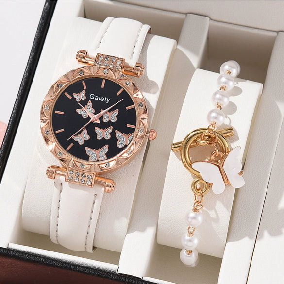 Women's Alloy And Imitation Leather Fashion Simple Round Dial Watch With Spiral Crown And Pin Buckle