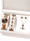 Women's Alloy And Imitation Leather Fashion Simple Round Dial Watch With Spiral Crown And Pin Buckle