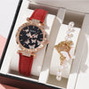 Women's Alloy And Imitation Leather Fashion Simple Round Dial Watch With Spiral Crown And Pin Buckle
