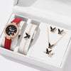Women's Alloy And Imitation Leather Fashion Simple Round Dial Watch With Spiral Crown And Pin Buckle