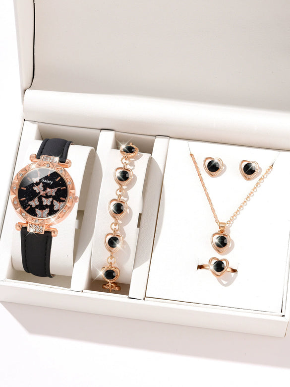 Women's Alloy And Imitation Leather Fashion Simple Round Dial Watch With Spiral Crown And Pin Buckle