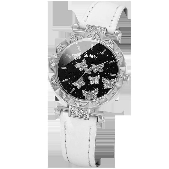 Women's Alloy And Imitation Leather Fashion Simple Round Dial Watch With Spiral Crown And Pin Buckle