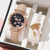 Women's Alloy And Imitation Leather Fashion Simple Round Dial Watch With Spiral Crown And Pin Buckle