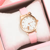 Women's Alloy And Imitation Leather Fresh Cute Cat Quartz Watch With Round Dial And Titanium Buckle