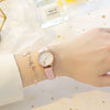 Women's Alloy And Imitation Leather Fresh Cute Cat Quartz Watch With Round Dial And Titanium Buckle