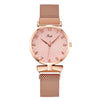 Women's Alloy And Leather Bracelet Set With Round Dial Quartz Watch Leisure Style