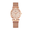 Women's Alloy And Leather Bracelet Set With Round Dial Quartz Watch Leisure Style
