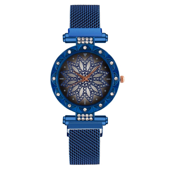 Women's Alloy And Metal Strap Watch With Round Dial And Suction Iron Buckle Fashion Style