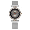 Women's Alloy And Metal Strap Watch With Round Dial And Suction Iron Buckle Fashion Style