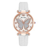 Women's Alloy And Pu Belt Watch With Glitter Face Butterfly Pattern And Round Dial