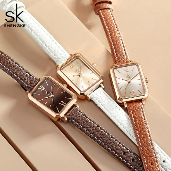 Women's Alloy And Pu Watch Fashion Simple Light Luxury Business Square Dial Waterproof