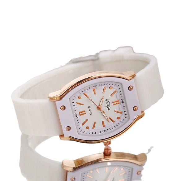 Women's Alloy And Silicone Barrelshaped Quartz Watch Leisure Style