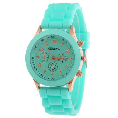 Women's Alloy And Silicone Leisure Style Round Dial Quartz Wristwatch