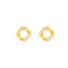 Women's Alloy And 925 Silver Geometric Style Electroplated Earrings With Diamond Studs