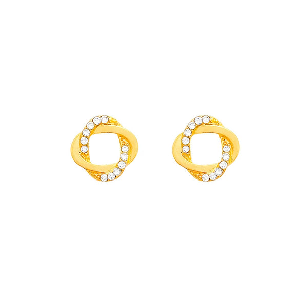 Women's Alloy And 925 Silver Geometric Style Electroplated Earrings With Diamond Studs