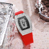 Women's Alloy And Stainless Steel Barrelshaped Diamondencrusted Quartz Fashion Watch