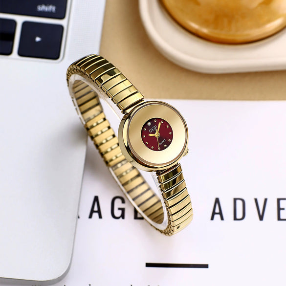 Women's Alloy And Stainless Steel Belt Round Dial Fashion Simple Bracelet Watch