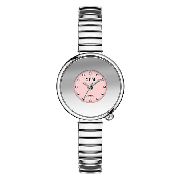 Women's Alloy And Stainless Steel Belt Round Dial Fashion Simple Bracelet Watch