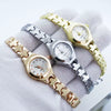 Women's Alloy And Stainless Steel Casual Quartz Watch With Round Dial And Spiral Crown
