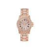 Women's Alloy And Stainless Steel Diamondencrusted Fashion Quartz Watch With Round Roman Dial