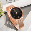 Women's Alloy And Stainless Steel Fashion Printed Round Dial Quartz Watch With Mesh Band