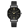 Women's Alloy And Stainless Steel Fashion Printed Round Dial Quartz Watch With Mesh Band