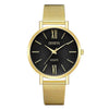 Women's Alloy And Stainless Steel Fashion Printed Round Dial Quartz Watch With Mesh Band