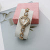 Women's Alloy And Stainless Steel Leisure Quartz Watch With Heart Dial And Jewelry Buckle