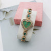 Women's Alloy And Stainless Steel Leisure Quartz Watch With Heart Dial And Jewelry Buckle
