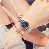 Women's Alloy And Stainless Steel Marble Band Quartz Watch Round Dial Printed Logo Leisure Style